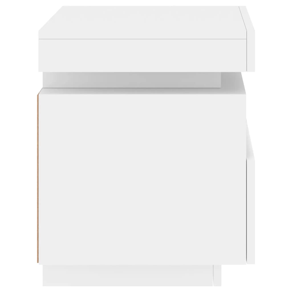 Nattbord med LED 2 stk hvit 40x39x48,5 cm