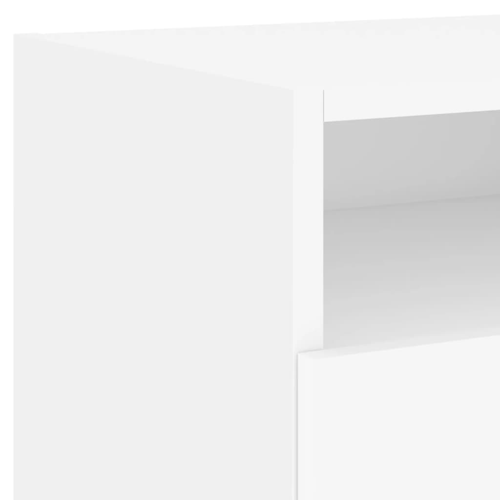 Nattbord med LED 2 stk hvit 40x39x37 cm