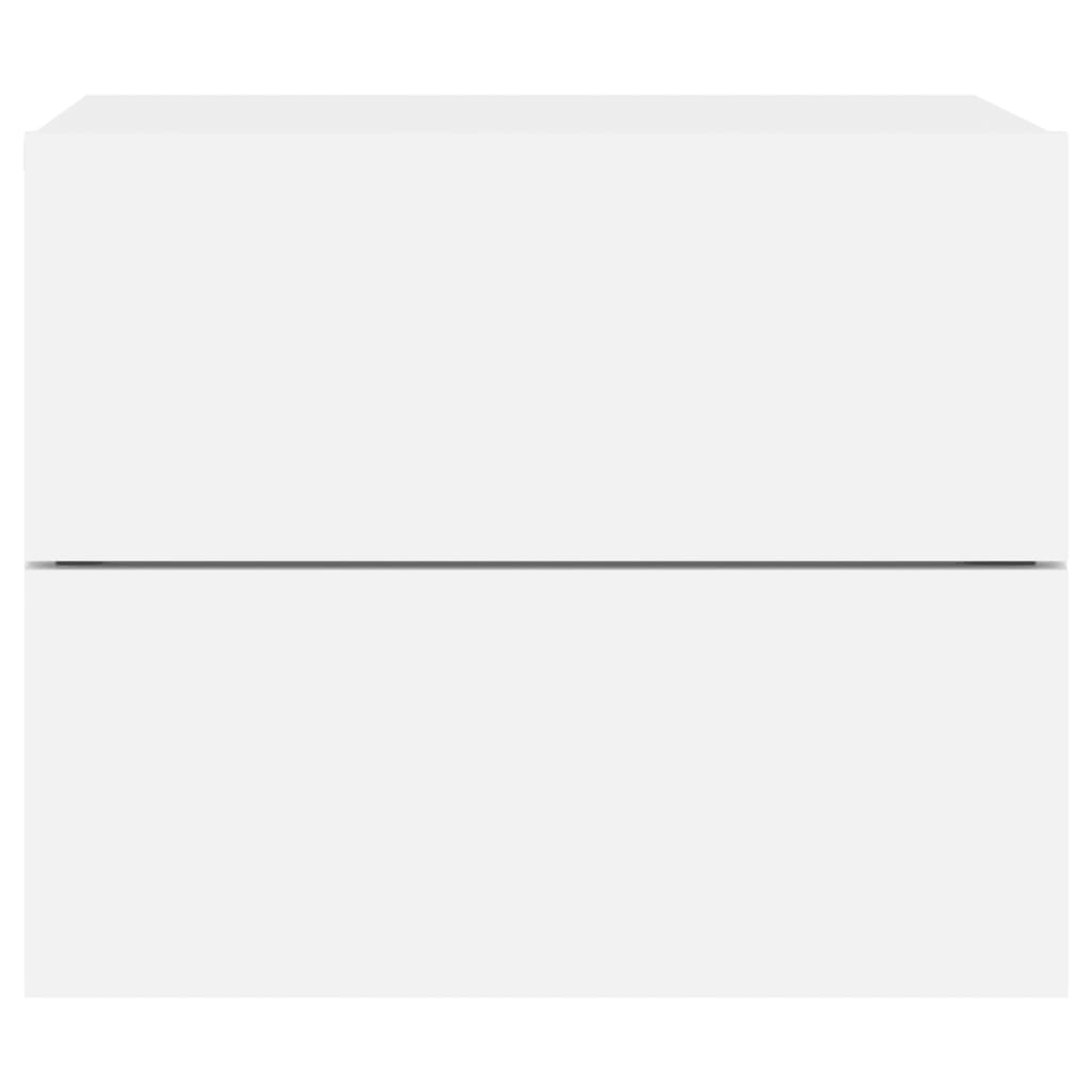 Vegghengte nattbord med LED-lys 2 stk hvit