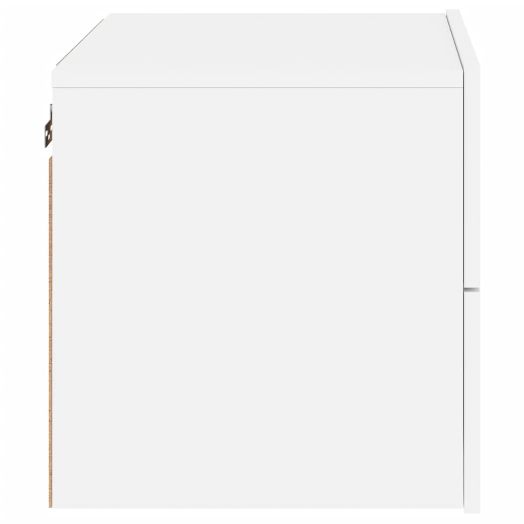 Vegghengte nattbord med LED-lys 2 stk hvit