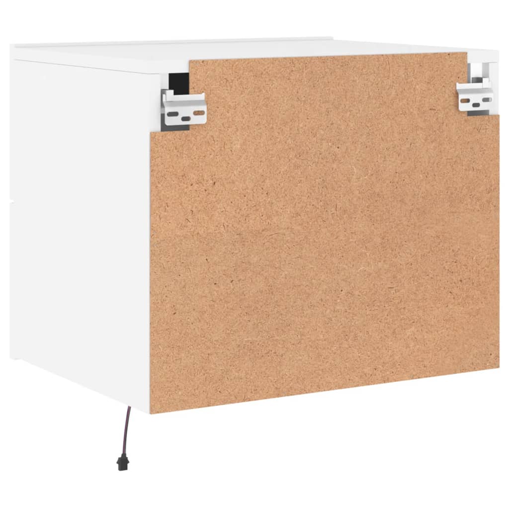 Vegghengte nattbord med LED-lys 2 stk hvit