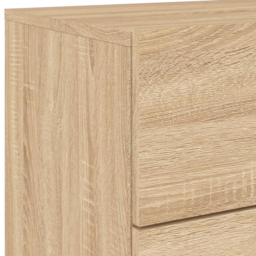 Vegghengte nattbord med LED-lys 2 stk sonoma eik