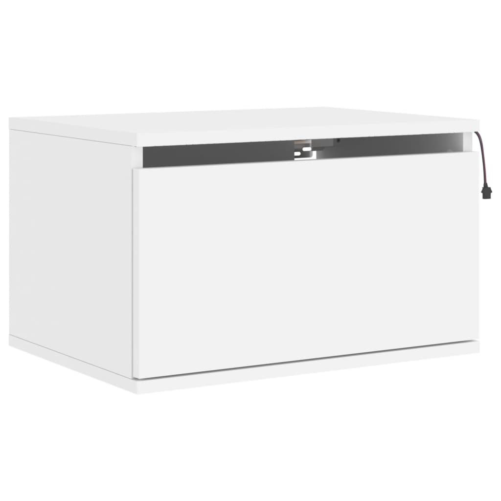 Vegghengte nattbord med LED-lys 2 stk hvit