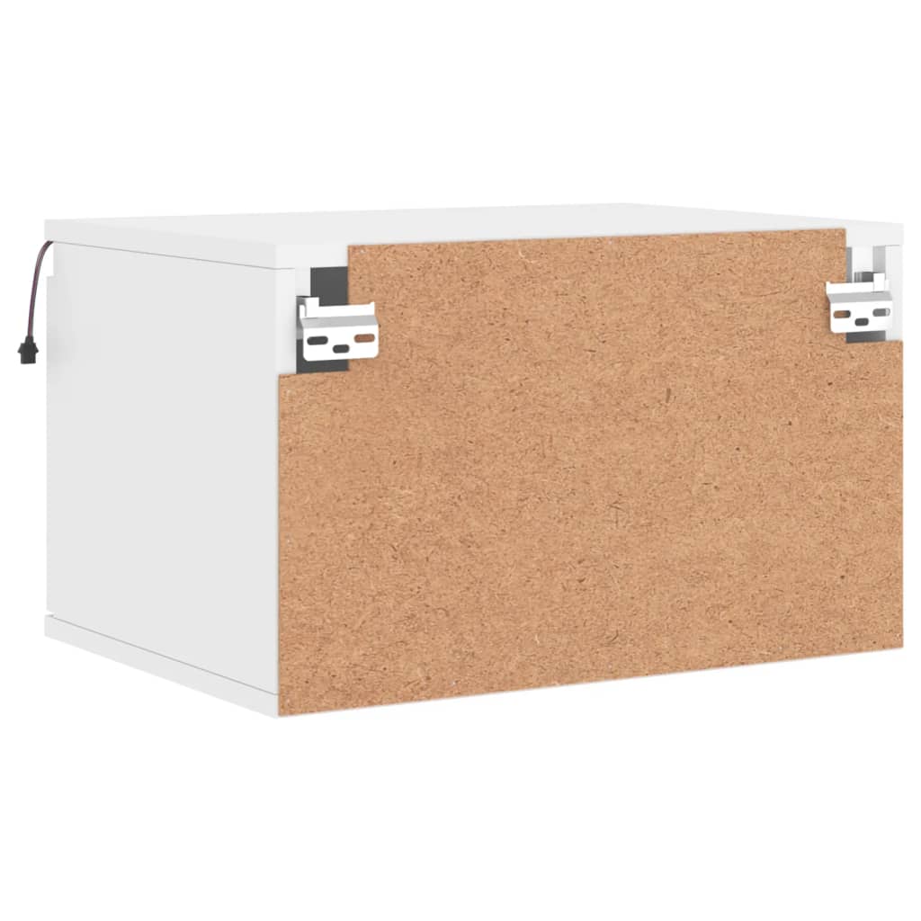 Vegghengte nattbord med LED-lys 2 stk hvit