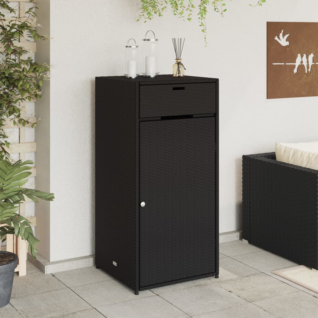 Putekasse svart 55x55x111 cm polyrotting