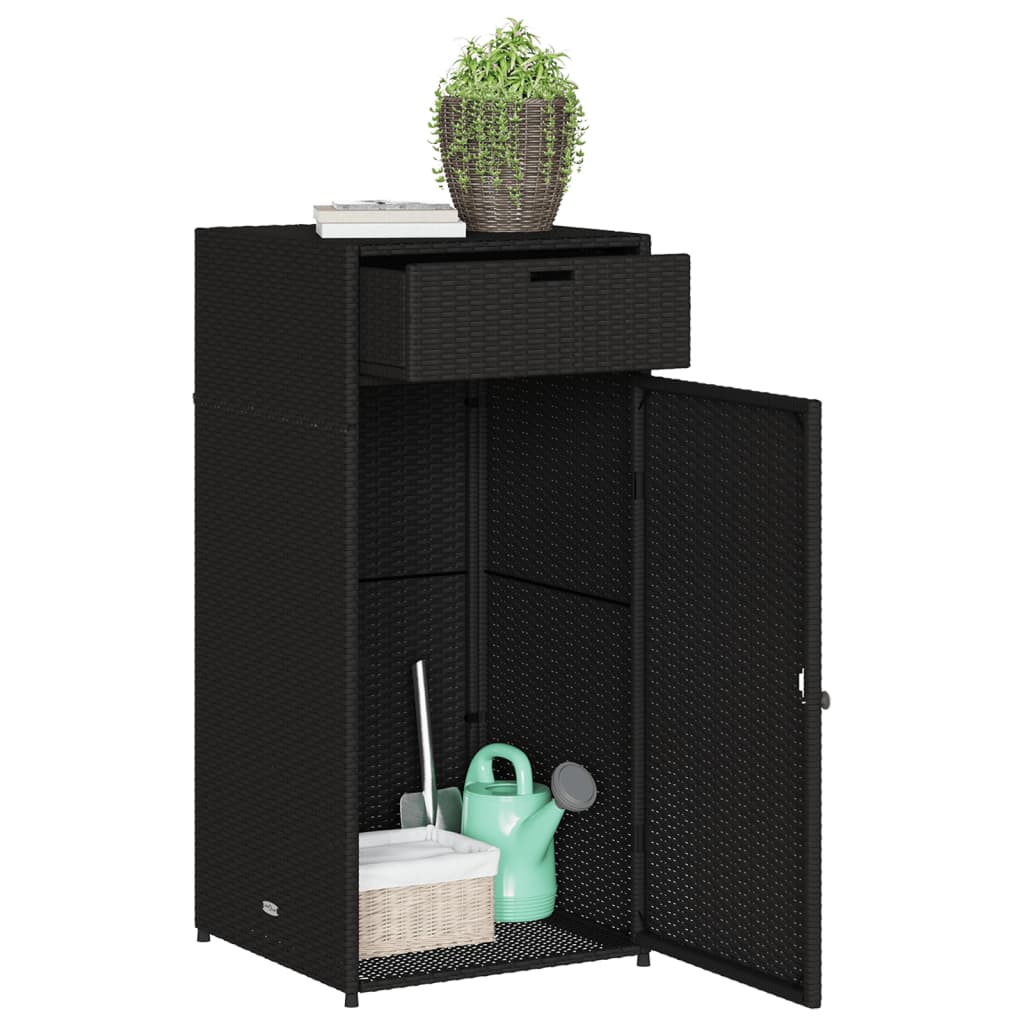Putekasse svart 55x55x111 cm polyrotting