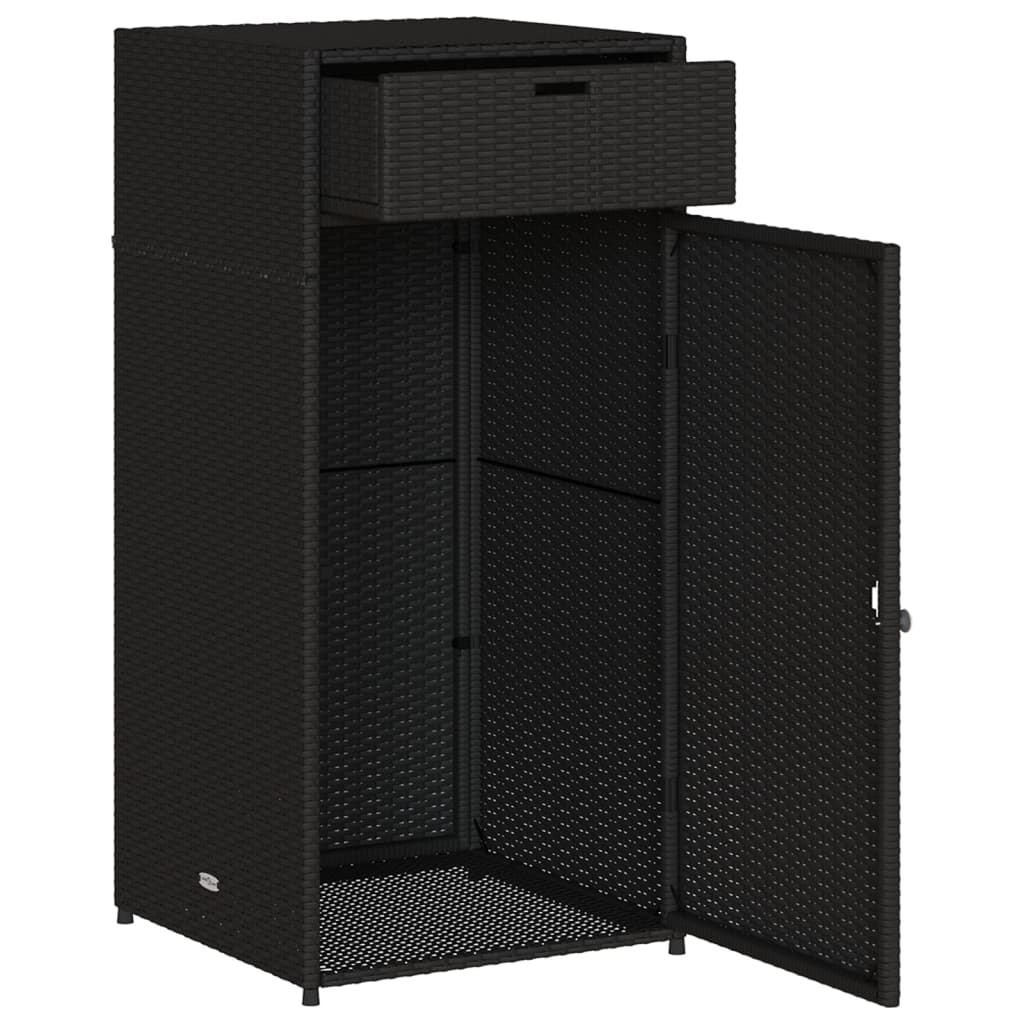 Putekasse svart 55x55x111 cm polyrotting
