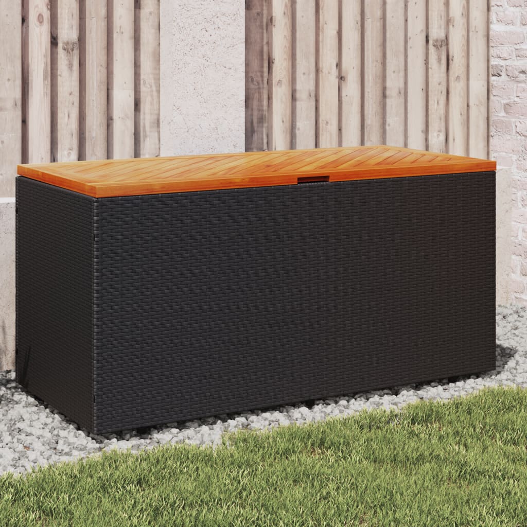 Putekasse svart 110x50x54 cm polyrotting akasie