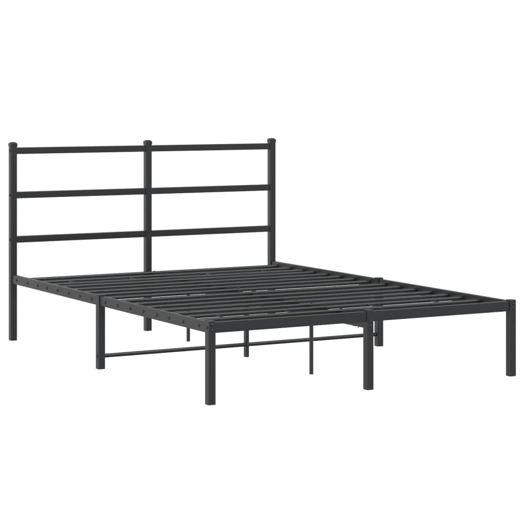 Sengeramme i metall med hodegavl svart 135x190 cm