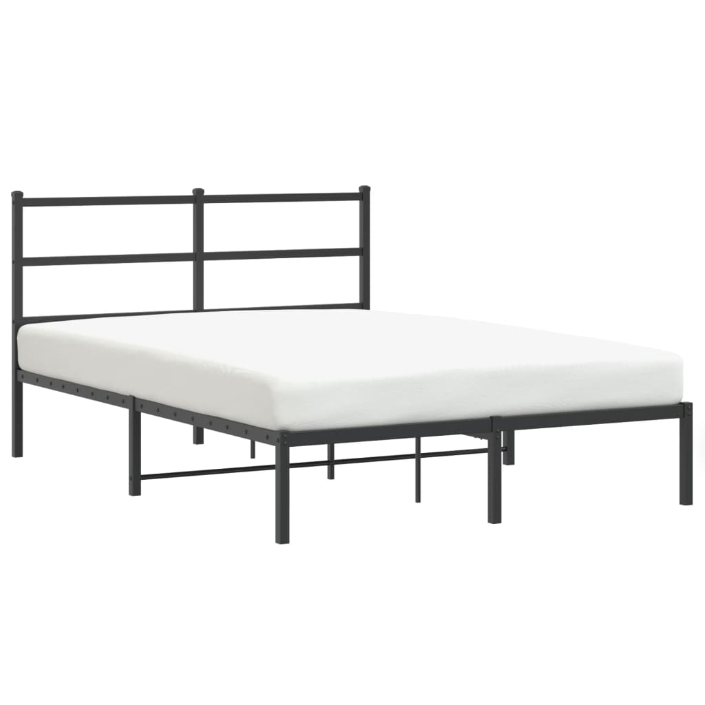 Sengeramme i metall med hodegavl svart 135x190 cm