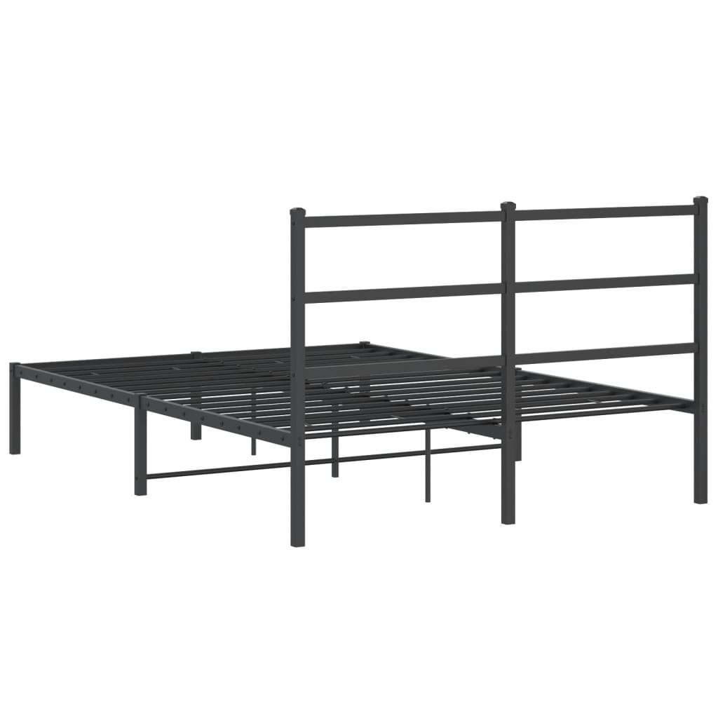 Sengeramme i metall med hodegavl svart 135x190 cm
