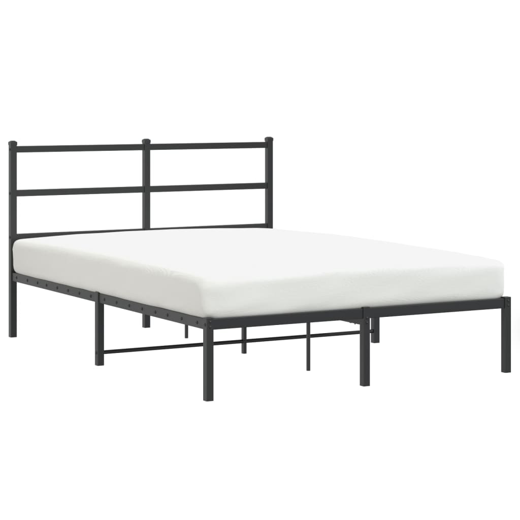 Sengeramme i metall med hodegavl svart 140x190 cm