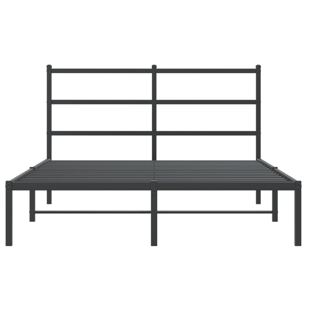 Sengeramme i metall med hodegavl svart 140x190 cm
