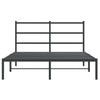 Sengeramme i metall med hodegavl svart 140x190 cm