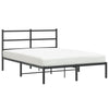 Sengeramme i metall med sengegavl svart 140x200 cm