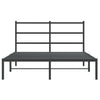 Sengeramme i metall med sengegavl svart 140x200 cm