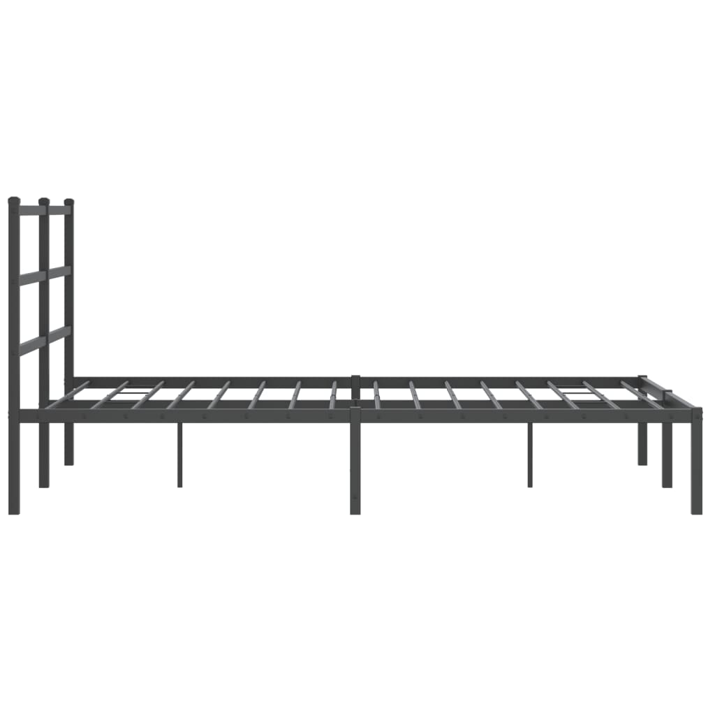 Sengeramme i metall med sengegavl svart 140x200 cm