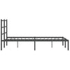 Sengeramme i metall med sengegavl svart 140x200 cm