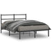 Sengeramme i metall med sengegavl svart 140x200 cm