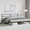Sengeramme i metall med sengegavl svart 183x213 cm