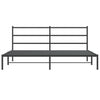 Sengeramme i metall med sengegavl svart 183x213 cm