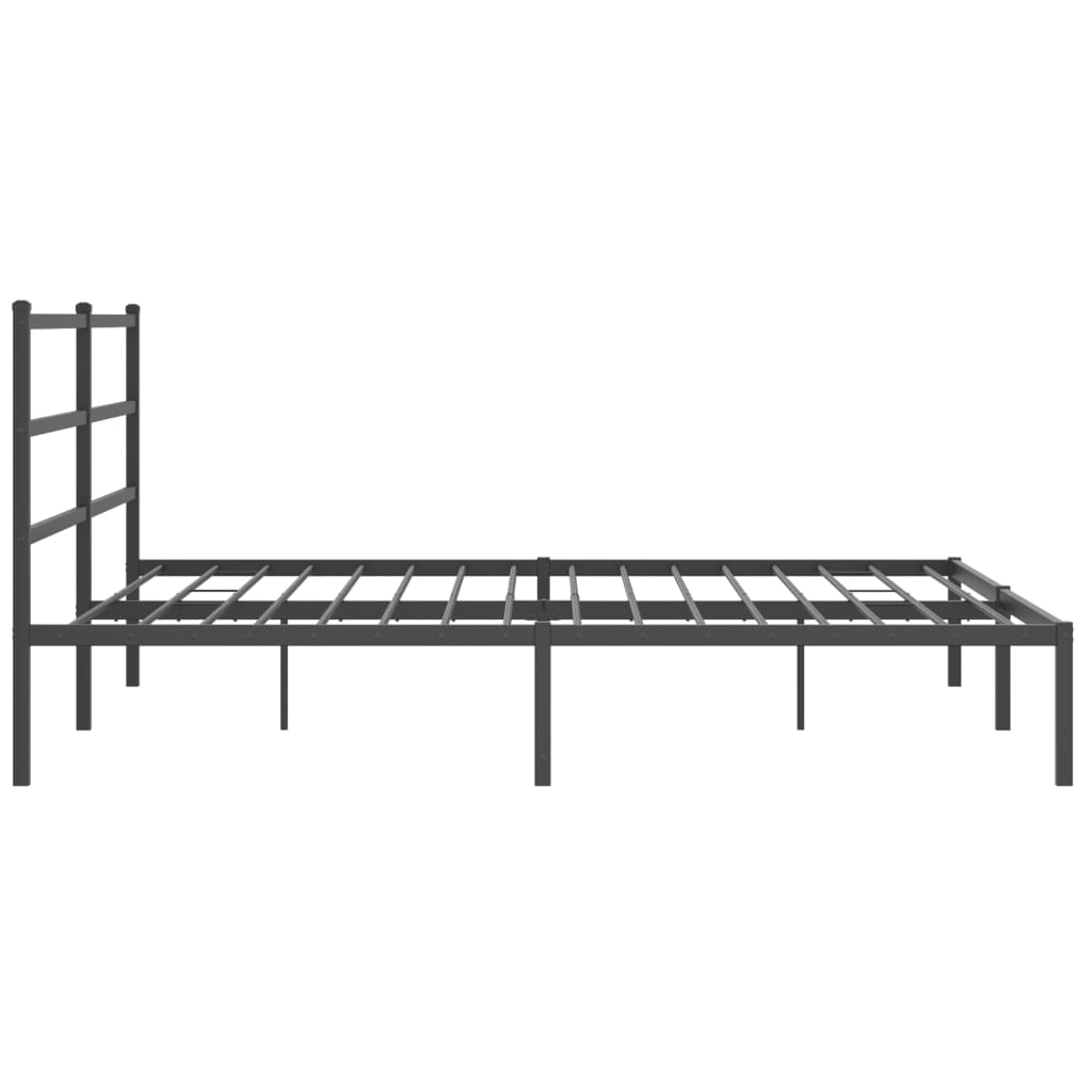 Sengeramme i metall med sengegavl svart 183x213 cm