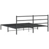 Sengeramme i metall med sengegavl svart 183x213 cm