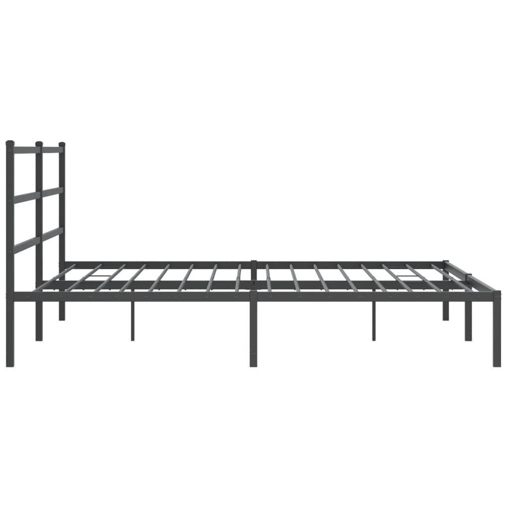 Sengeramme i metall med sengegavl svart 193x203 cm