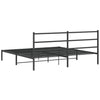 Sengeramme i metall med sengegavl svart 193x203 cm
