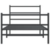 Sengeramme i metall med hode- og fotgavl svart 100x190 cm