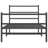 Sengeramme i metall med hode- og fotgavl svart 107x203 cm