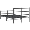 Sengeramme i metall med hode- og fotgavl svart 120x200 cm