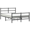 Sengeramme i metall med hode- og fotgavl svart 135x190 cm