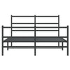 Sengeramme i metall med hode- og fotgavl svart 135x190 cm