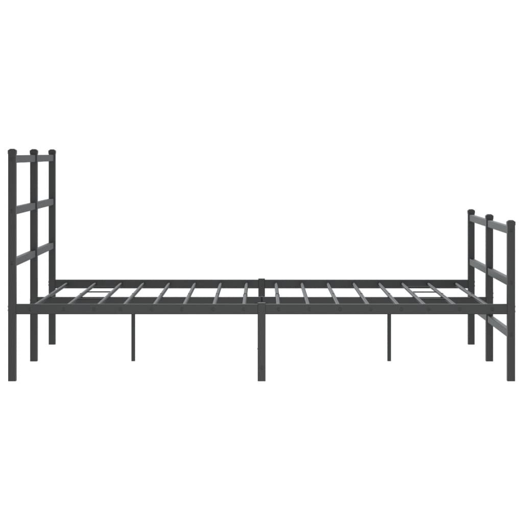 Sengeramme i metall med hode- og fotgavl svart 135x190 cm