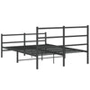 Sengeramme i metall med hode- og fotgavl svart 135x190 cm