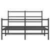 Sengeramme i metall med hode- og fotgavl svart 140x190 cm