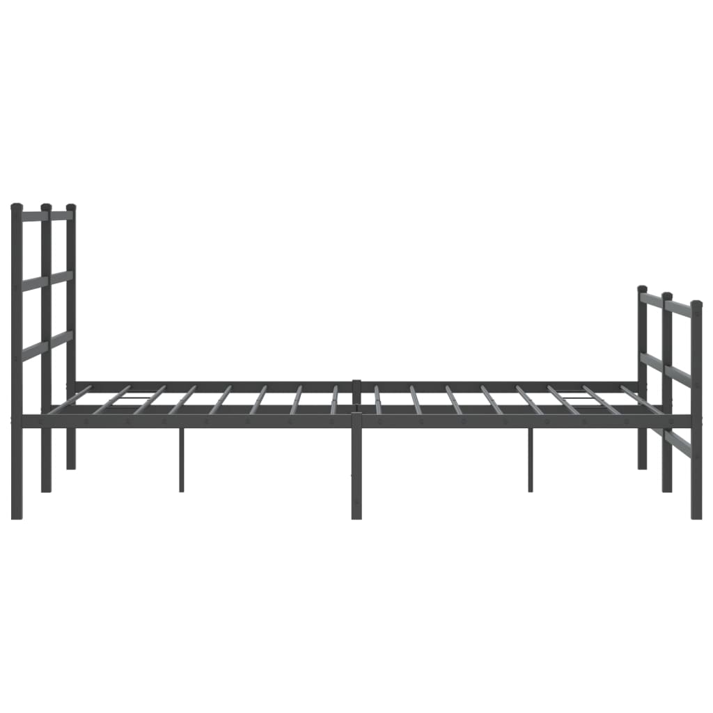 Sengeramme i metall med hode- og fotgavl svart 140x190 cm