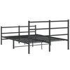 Sengeramme i metall med hode- og fotgavl svart 140x190 cm