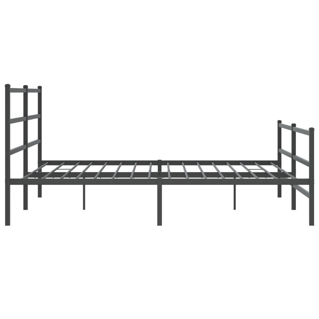 Sengeramme i metall med hode- og fotgavl svart 183x213 cm