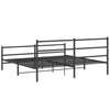 Sengeramme i metall med hode- og fotgavl svart 183x213 cm