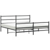 Sengeramme i metall med hode- og fotgavl svart 193x203 cm