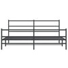 Sengeramme i metall med hode- og fotgavl svart 193x203 cm