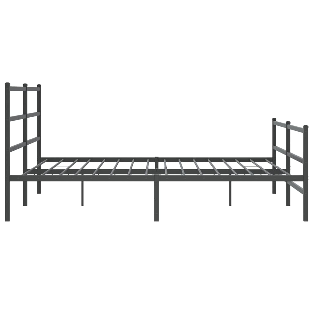 Sengeramme i metall med hode- og fotgavl svart 193x203 cm
