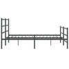 Sengeramme i metall med hode- og fotgavl svart 193x203 cm