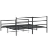 Sengeramme i metall med hode- og fotgavl svart 193x203 cm