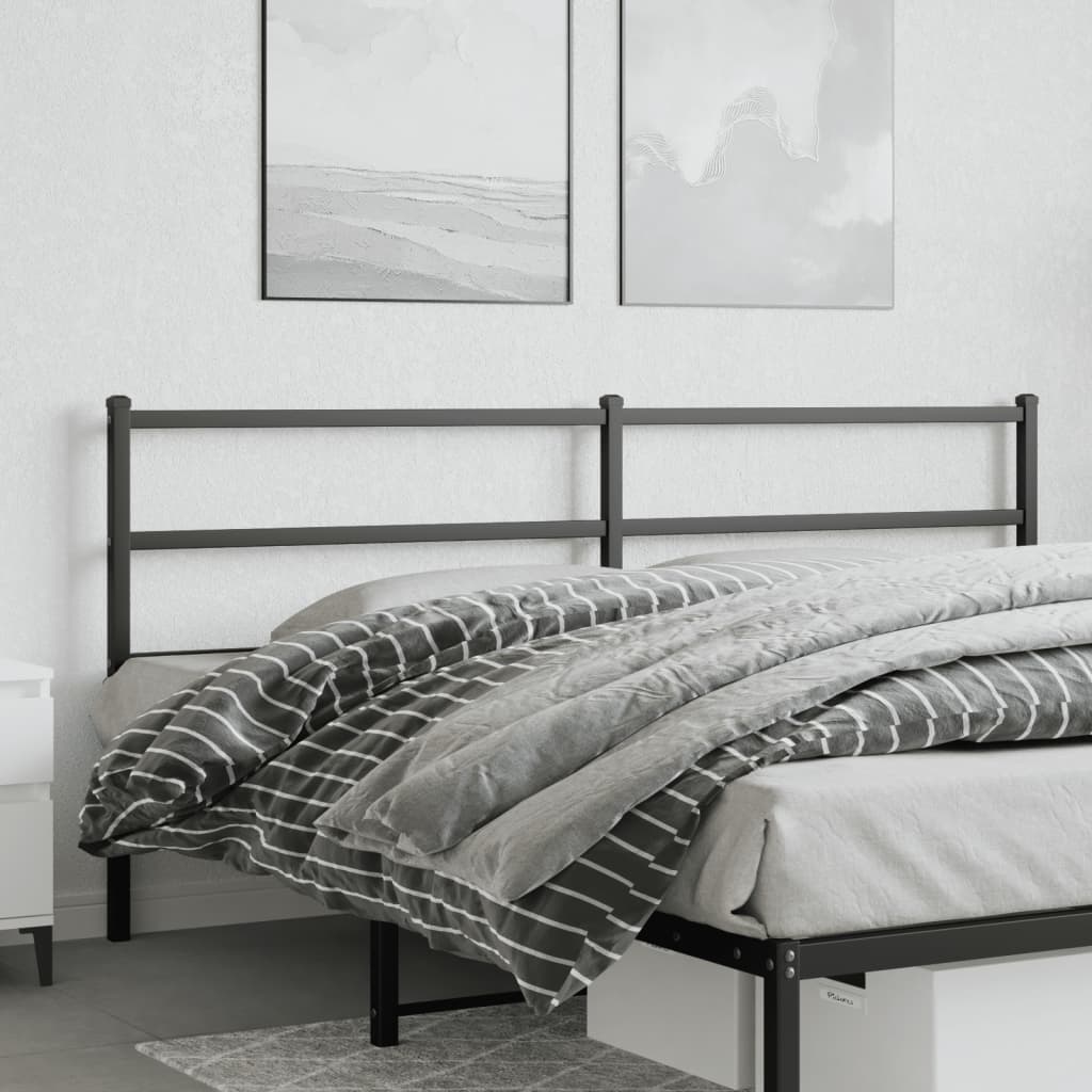 Utskiftbar sengegavl i metall svart 193 cm