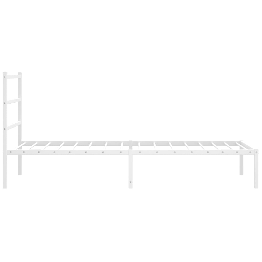 Sengeramme i metall med hodegavl hvit 107x203 cm