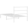 Sengeramme i metall med hodegavl hvit 107x203 cm