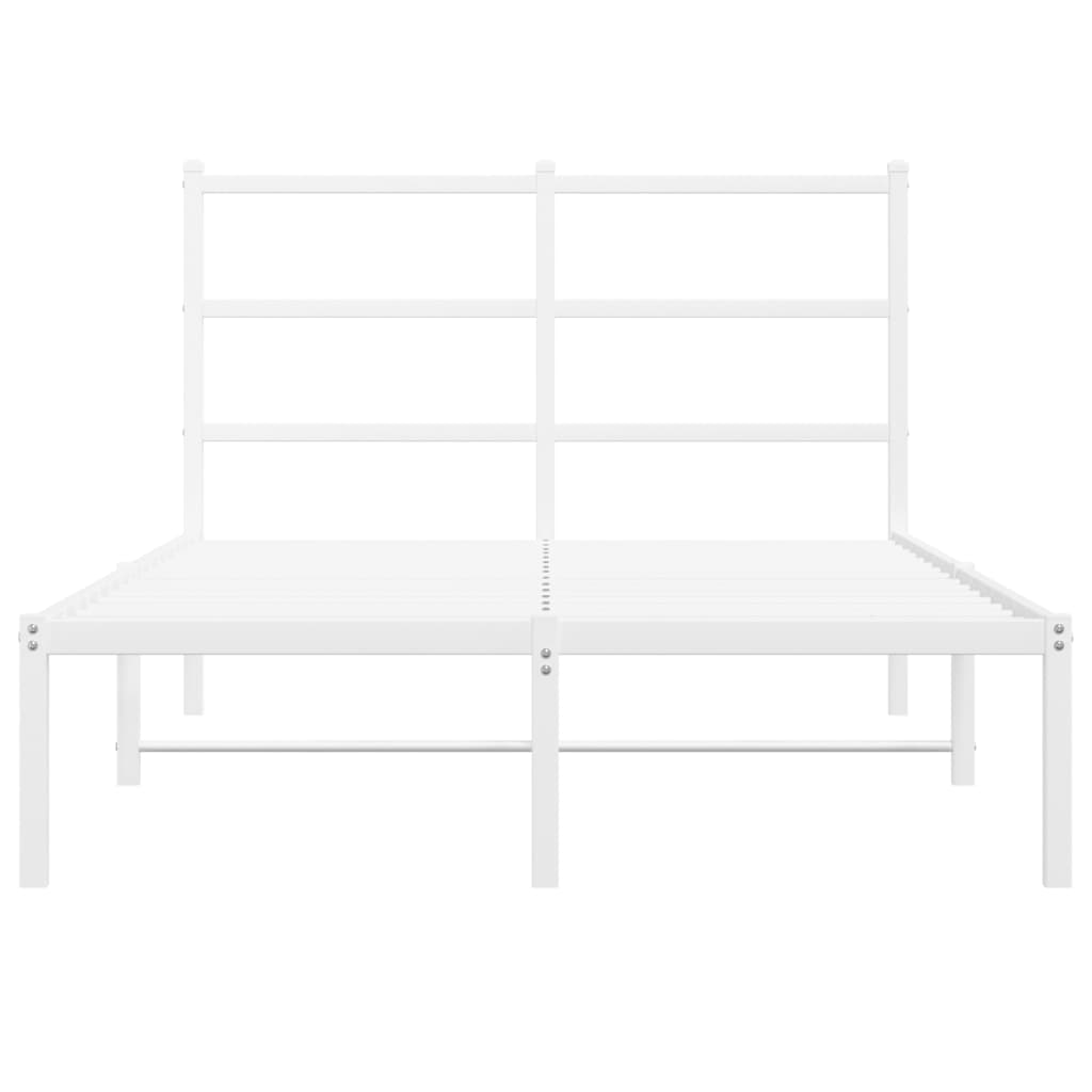 Sengeramme i metall med hodegavl hvit 120x190 cm